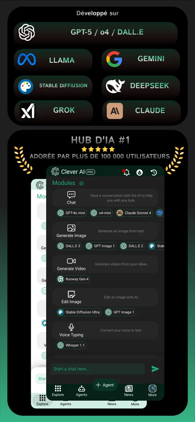 Example screenshot of the Clever AI mobile app