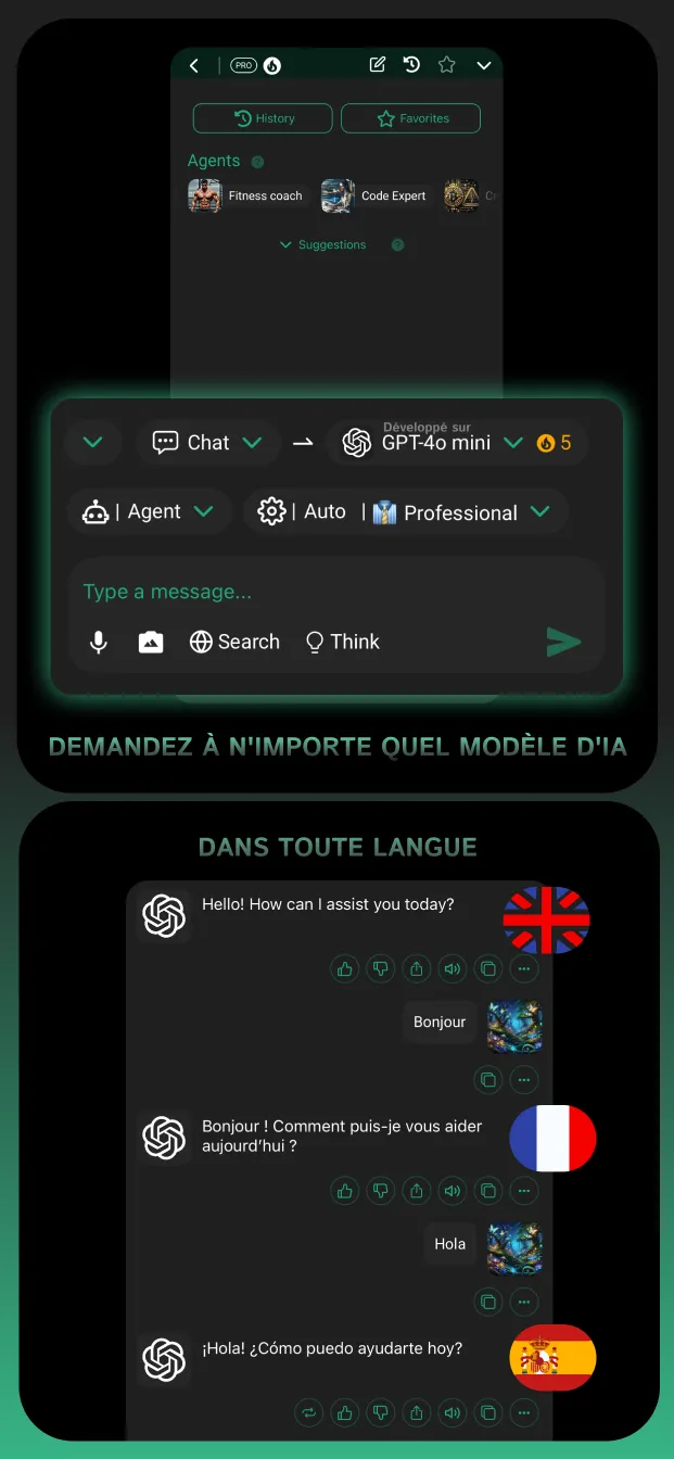 Example screenshot of the Clever AI mobile app